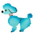 Azur Blue Koko Poodle Dog Brooch