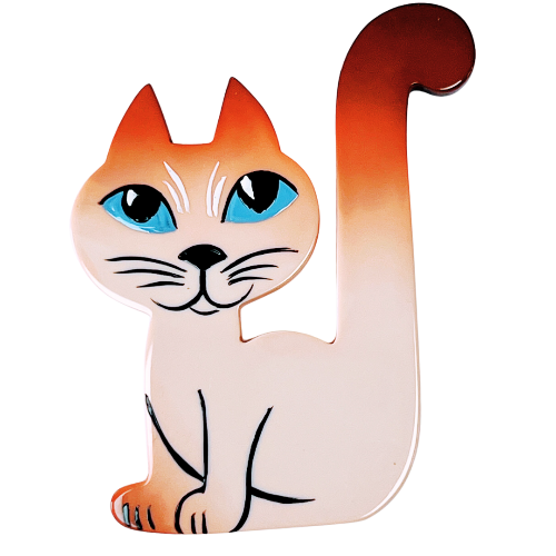 Siamese Milo Cat Brooch
