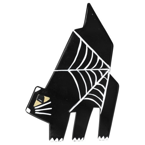 Black and White Halloween Tango Cat Brooch 