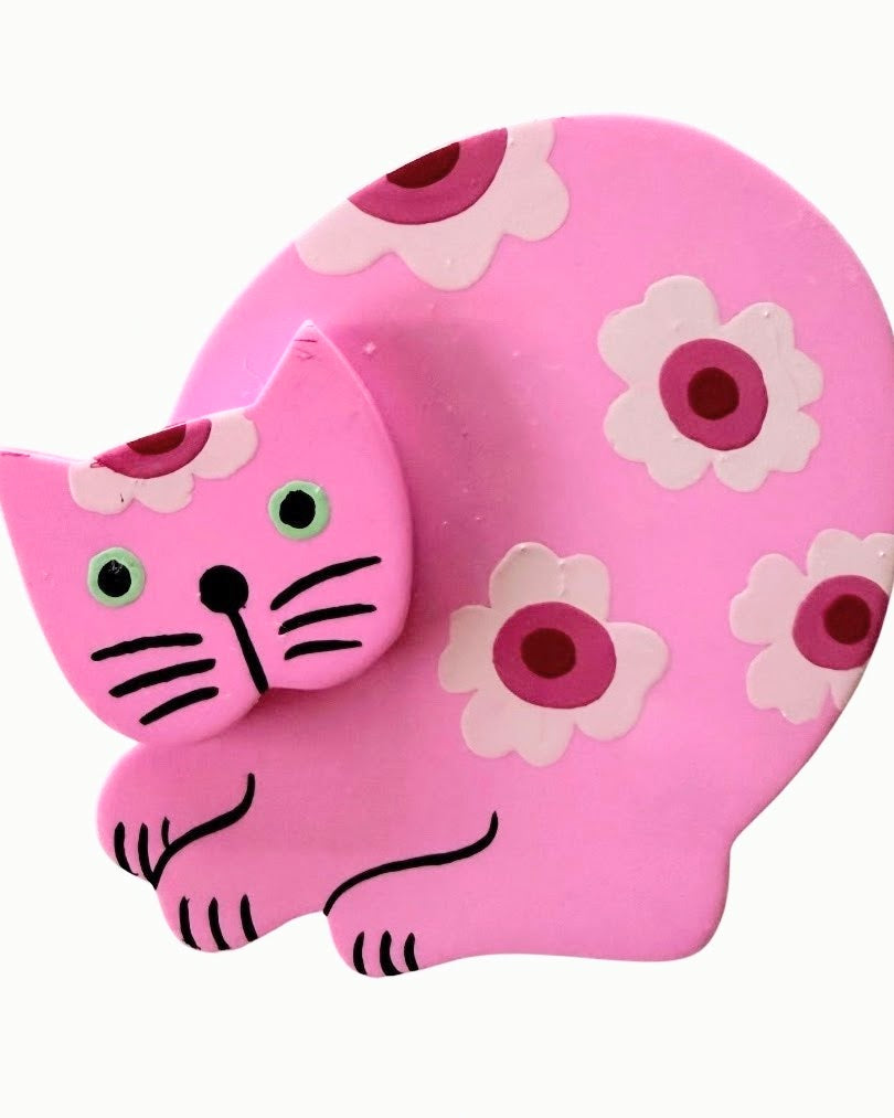 Candy Pink Sitting Marimekko Titus Cat Decor Brooch