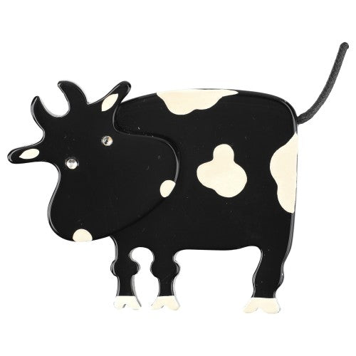 Black Lolo Cow Brooch
