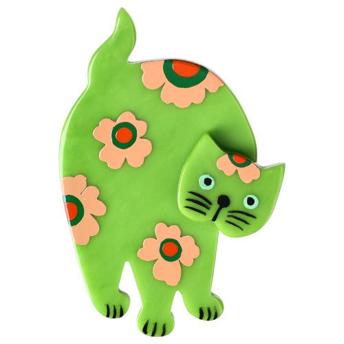 Anis Green Marimekko Titus Cat Brooch