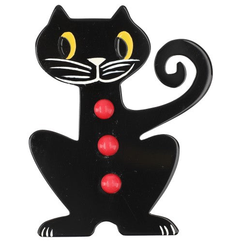 Black and Red Aldo Cat Brooch