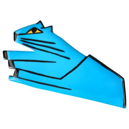 Turquoise Art Deco Sitting Cat Brooch - Galalith – Vintage Jewelry - handcrafted by Pavone by Pavone