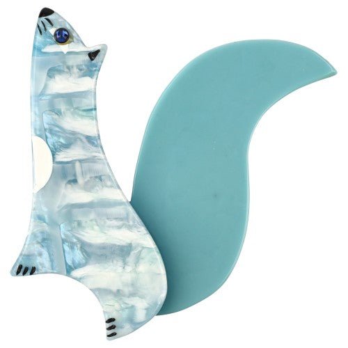 Azur Boreal and Azur Blue Cassegrain Squirrel Brooch (small) - Galalith – Vintage Jewelry - handcrafted by Pavone by Pavone
