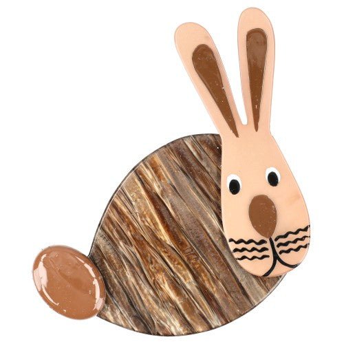 Beige and Iridescent Brown Pumpkin Rabbit Brooch - Galalith – Vintage Jewelry - handcrafted by Pavone by Pavone