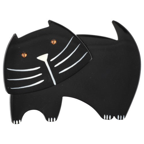Black Bandino Cat Brooch - Galalith – Vintage Jewelry - handcrafted by Pavone by Pavone