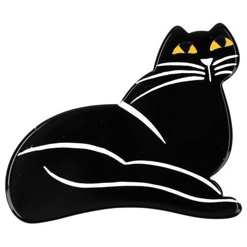 Black Dricky Cat Brooch - Galalith – Vintage Jewelry - handcrafted by Pavone by Pavone