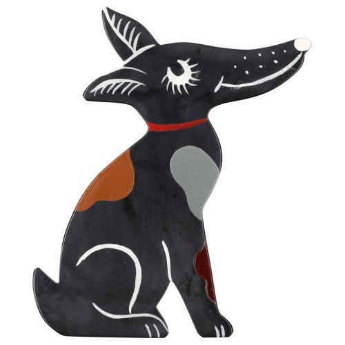 Black, Grey and Ginger and Ginger Jack Russel Dog Brooch - Galalith – Vintage Jewelry - handcrafted by Pavone by Pavone