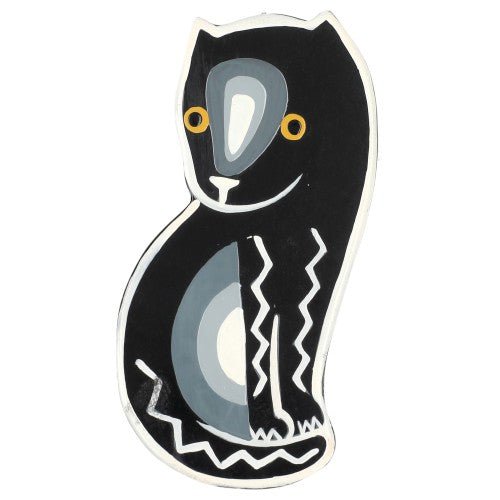 Black, Grey and White Sonia Cat Brooch - Galalith – Vintage Jewelry - handcrafted by Pavone by Pavone