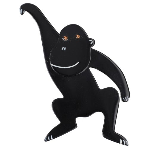 Black Mistigri Monkey Brooch (large size) - Galalith – Vintage Jewelry - handcrafted by Pavone by Pavone