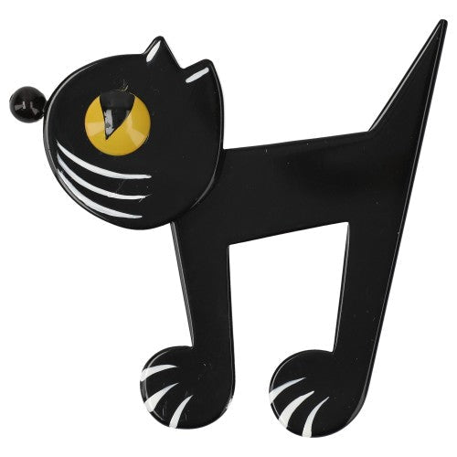 Black Musico Cat Brooch - Galalith – Vintage Jewelry - handcrafted by Pavone by Pavone