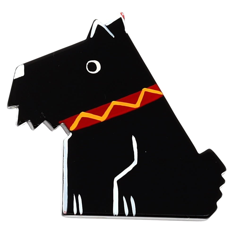 Black Ric Dog Brooch (Mini Brooch) - Galalith – Vintage Jewelry - handcrafted by Pavone by Pavone