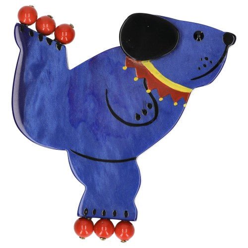 Blue Roller Bear Brooch - Galalith – Vintage Jewelry - handcrafted by Pavone by Pavone