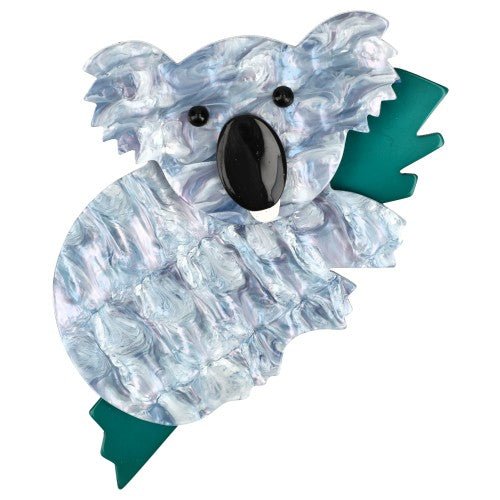 Boreal Azur Blue Blue and turquoise Blue Koala Brooch - Galalith – Vintage Jewelry - handcrafted by Pavone by Pavone