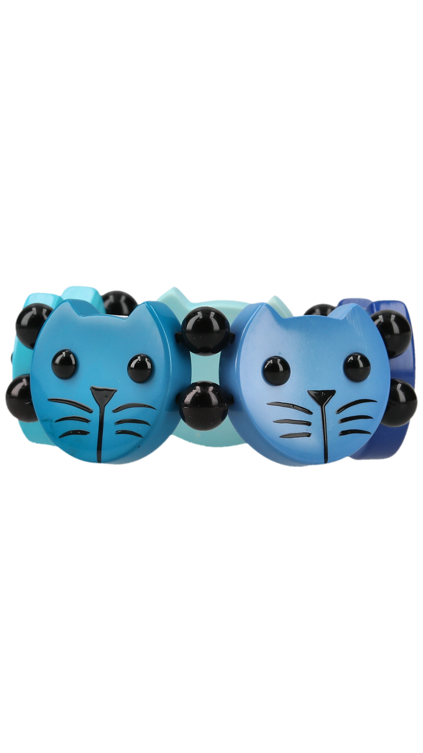 Aquamarine Blue Camaieu Round Cat Head Bracelet 