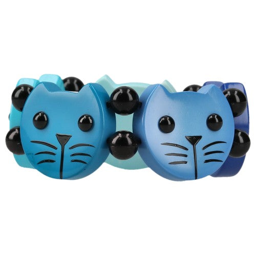 Aquamarine Blue Camaieu Round Cat Head Bracelet 