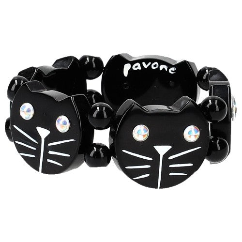Black Round Cat Head Bracelet