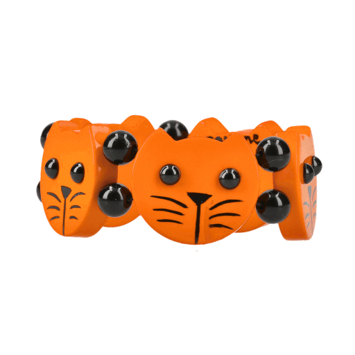 Pumpkin Orange Round Cat Head Bracelet