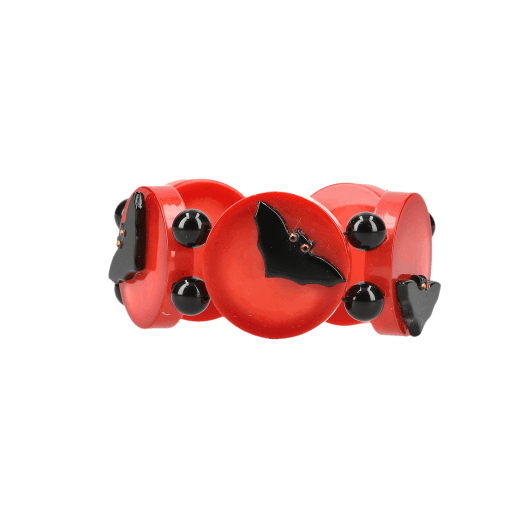 Red and Black Round Bat Bracelet 