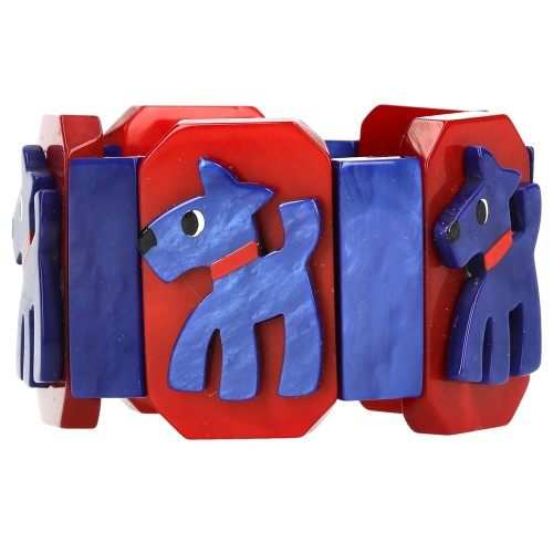 Blue and Red Fox Terrier Bracelet