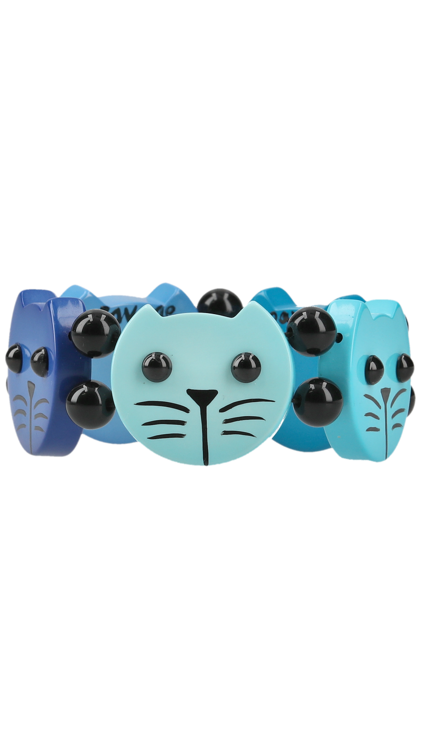 Aquamarine Blue Camaieu Round Cat Head Bracelet 