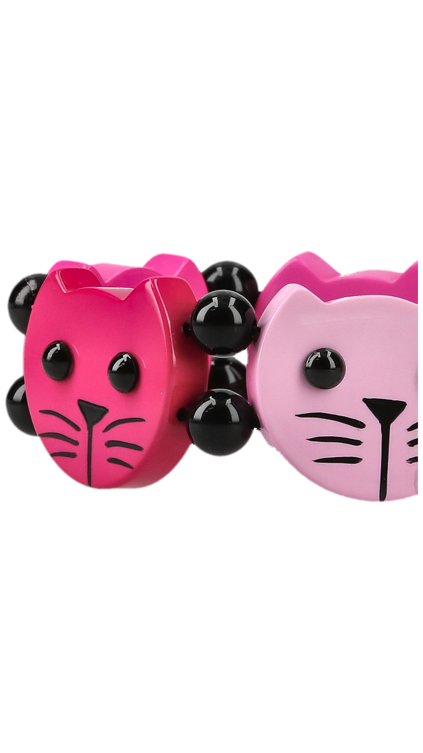 Pink Camaieu Round Cat Head Bracelet 