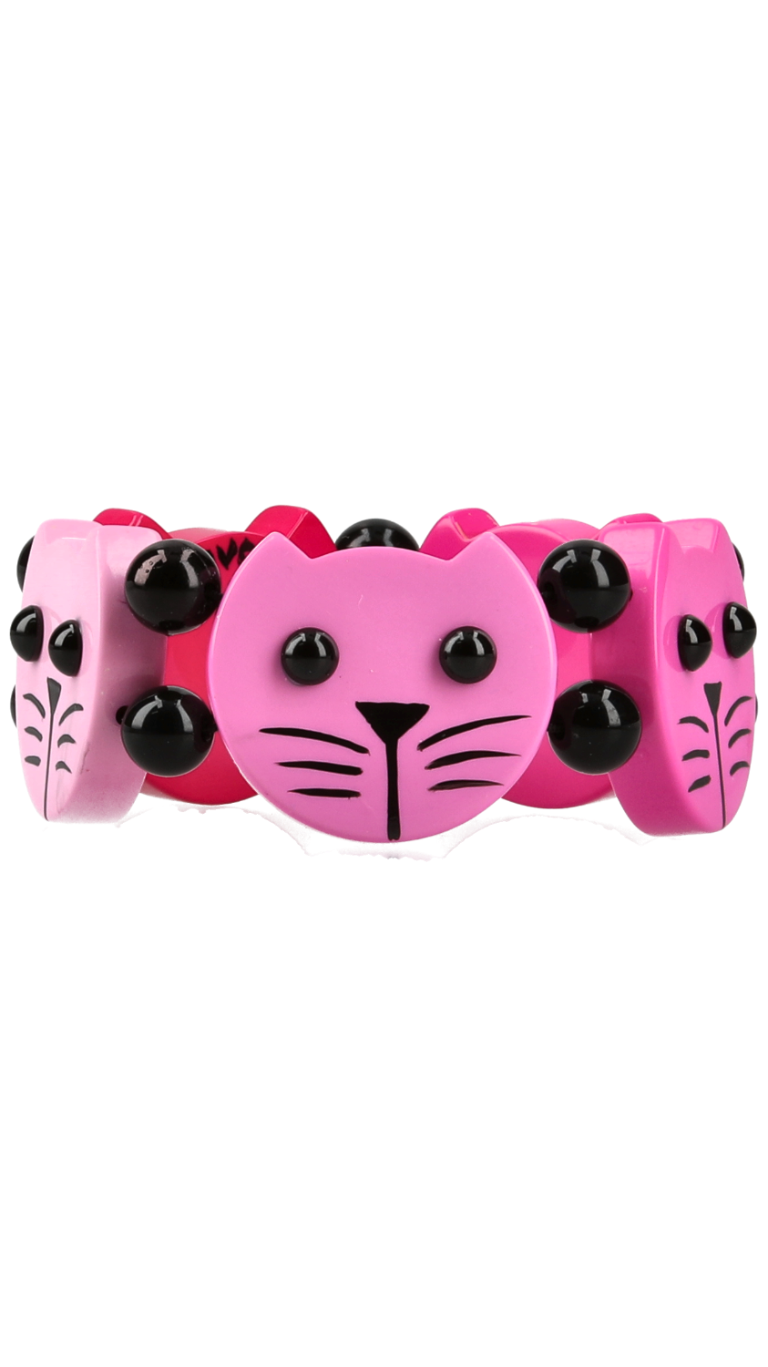 Pink Camaieu Round Cat Head Bracelet 