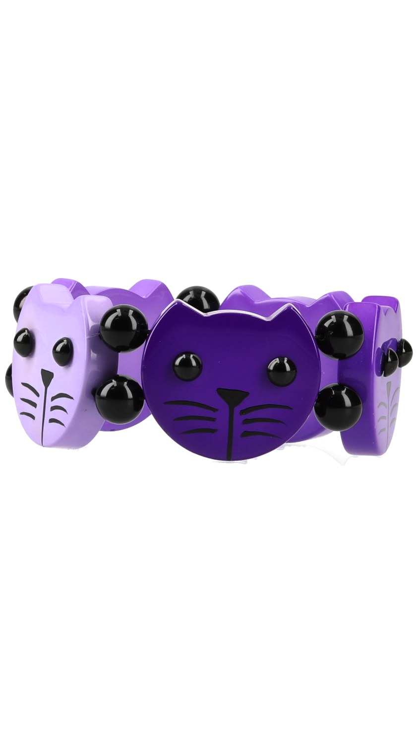 Purple Camaieu Round Cat Head Bracelet 
