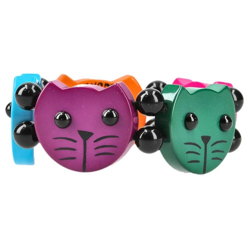 Multicolor Round Cat Head Bracelet (Malachite Green, Fuchsia Pink, Sun Yellow, Turquoise) 