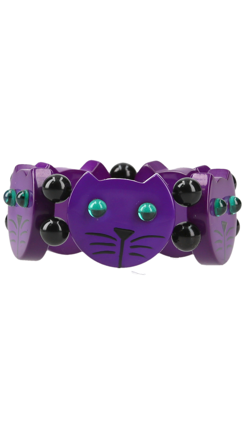 Zinzolin Purple Round Cat Head Bracelet