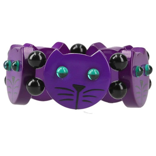 Zinzolin Purple Round Cat Head Bracelet