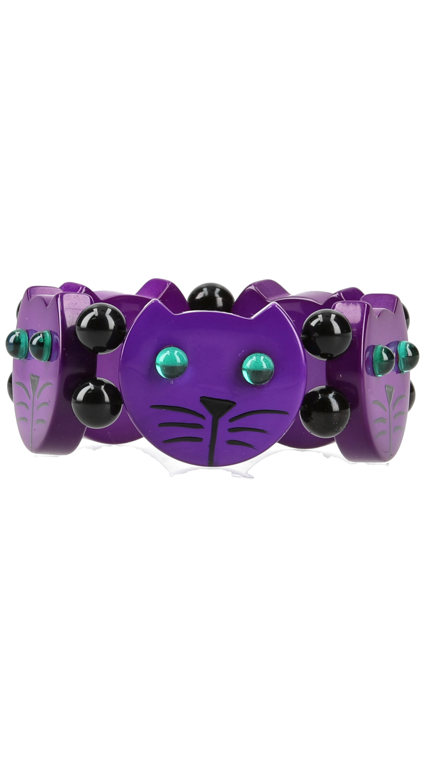 Zinzolin Purple Round Cat Head Bracelet