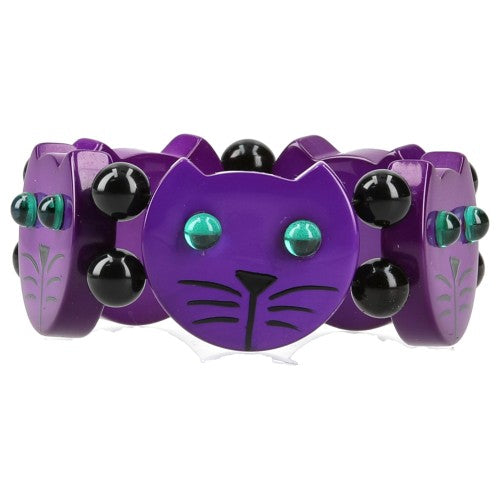Zinzolin Purple Round Cat Head Bracelet
