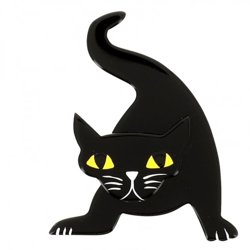 Black Mephisto Cat Brooch