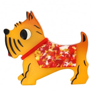 Yellow, Confetti and Red Jano Dog Brooch