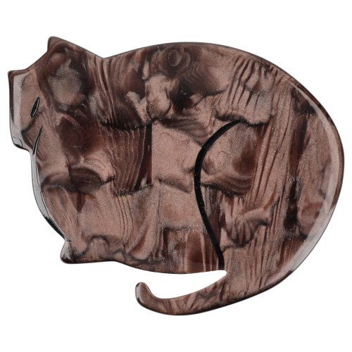 Brown Chinese Cat Brooch - Galalith – Vintage Jewelry - handcrafted by Pavone by Pavone