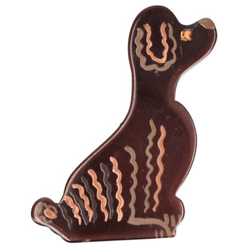 Brown Mini Poodle Dog Brooch (Mini Brooch) - Galalith – Vintage Jewelry - handcrafted by Pavone by Pavone
