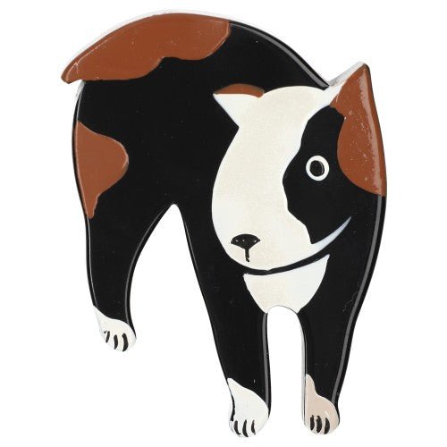 Bull Terrier Dog Brooch (small size) - Galalith – Vintage Jewelry - handcrafted by Pavone by Pavone