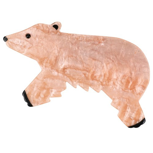 Pearly Pink Canada Bear Brooch (Large size) 