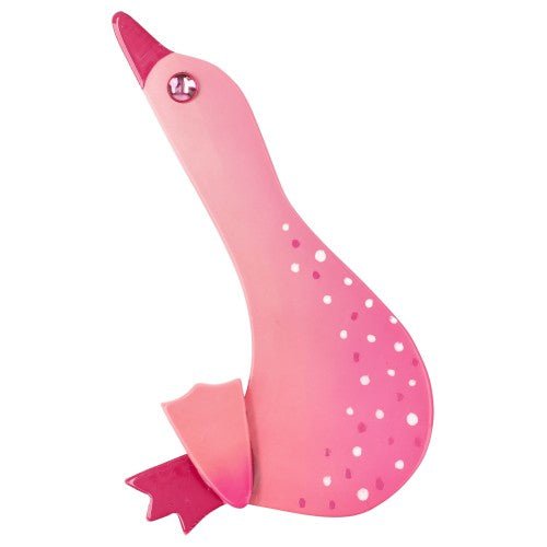 Candy Pink Goose Brooch (small model) - Galalith – Vintage Jewelry - handcrafted by Pavone by Pavone