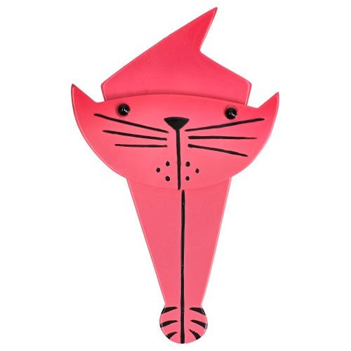 Candy Pink Voltiko Cat Brooch - Galalith – Vintage Jewelry - handcrafted by Pavone by Pavone