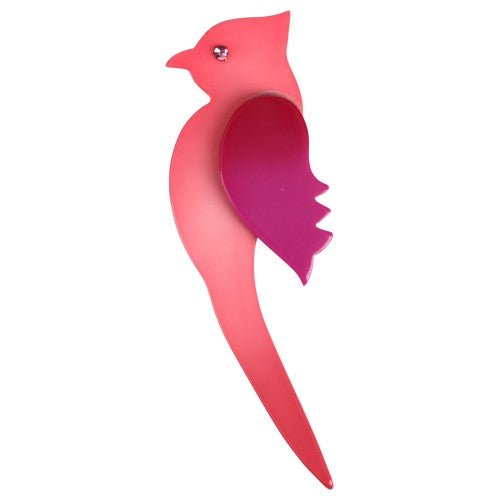 Candy Pink Zazy Bird Brooch - Galalith – Vintage Jewelry - handcrafted by Pavone by Pavone