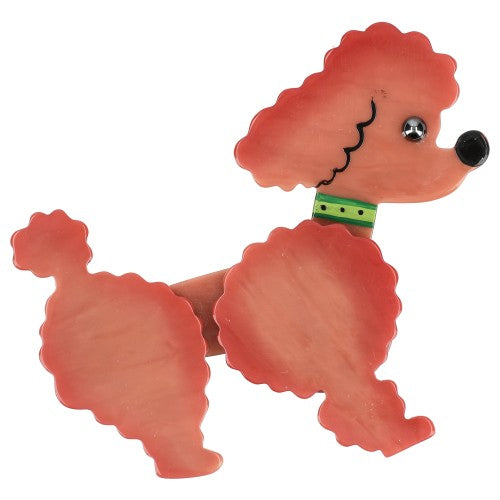Rosewood Pink Ari Poodle Dog Brooch with a Anise Necklace
