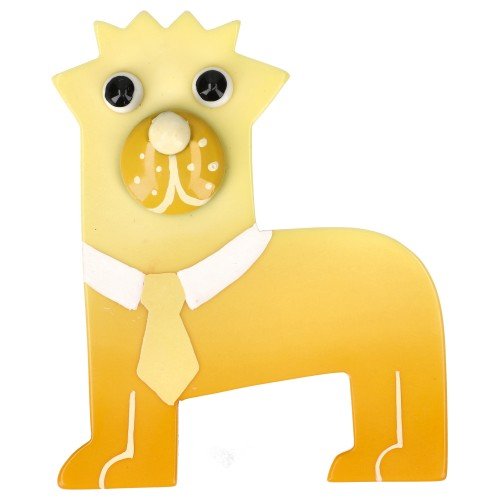 Yellow James Carlin Dog Brooch - Galalith – Vintage Jewelry - handcrafted by Pavone by Pavone