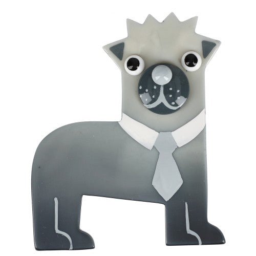 Ice Grey James Carlin Dog Brooch - Galalith – Vintage Jewelry - handcrafted by Pavone by Pavone