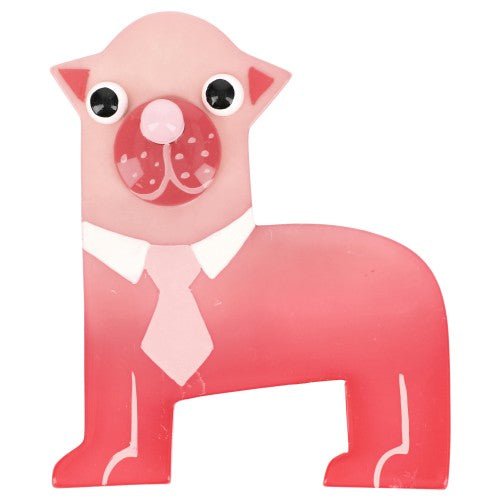 Candy Pink James Carlin Dog Brooch - Galalith – Vintage Jewelry - handcrafted by Pavone by Pavone