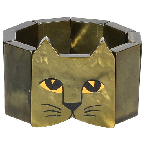 Moos Green Cat Head Bracelet