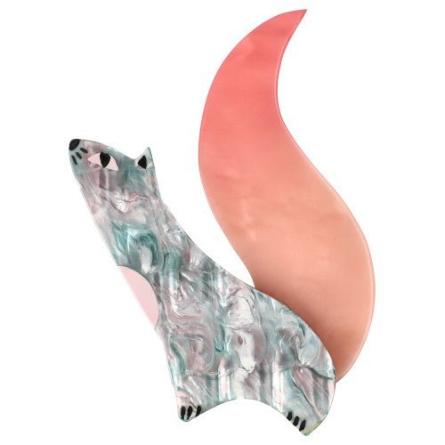 Green Boreal and Pink Cassegrain Squirrel Brooch (small size) - Galalith – Vintage Jewelry - handcrafted by Pavone by Pavone