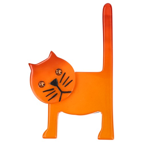 Orange Chair Cat Brooch